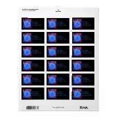 Cerulean Blue Roos Adresetiketten Etiket (Full Sheet)