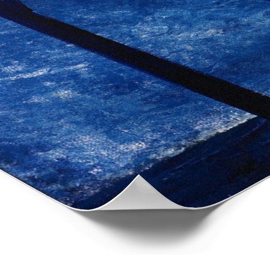 Cerulean - Blue & Silver Abstract Landscape Art Poster (Hoek)