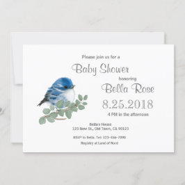 Cerulean Blue Warbler Bird Baby shower Kaarten