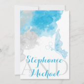 CERULEAN BUTTERFLY BRUILOFT Uitnodiging (Voorkant)