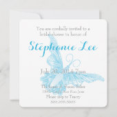 CERULEAN BUTTERFLY WEDDING VRIJGEZELLENFEEST KAART (Achterkant)