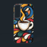 Cerulean Flora Samsung Galaxy Hoesje<br><div class="desc">Vet contrast van donkerblauwe en gloeiende oranje bloesems op ivoor.</div>