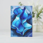 Cerulean Flow Abstract Bedankkaart (Staand voorkant)