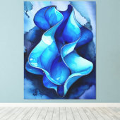 Cerulean Flow Abstract Canvas Afdruk (Insitu (Houten vloer))
