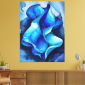 Cerulean Flow Abstract Canvas Afdruk (Insitu (Woonkamer))