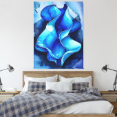 Cerulean Flow Abstract Canvas Afdruk (Insitu (Slaapkamer))