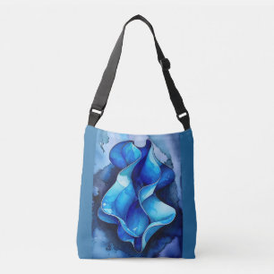 Cerulean Flow Abstract Crossbody Tas