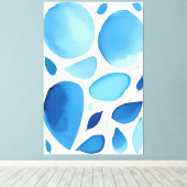 Cerulean Geometric Dream Abstract Canvas Afdruk (Insitu (Houten vloer))