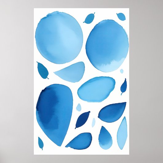 Cerulean Geometric Dream Abstract Poster (Voorkant)