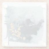 Cerulean & Gold Glazen Onderzetter (Achterkant)