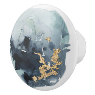 Cerulean & Gold Keramische Knop