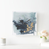 Cerulean & Gold Vierkante Klok (Huis)