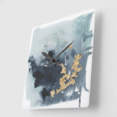 Cerulean & Gold Vierkante Klok (Hoek)