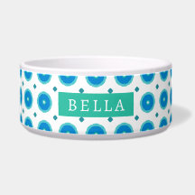 Cerulean Petal Beach Geïnspireerd Floral Pet Bowl