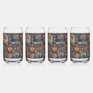 Cerulean "Pre-Columbian Tapestry" 16oz glas Tumbl