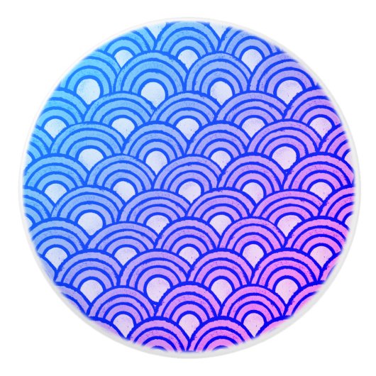 Cerulean Scales Gradient Ceramic Knop (Voorkant)
