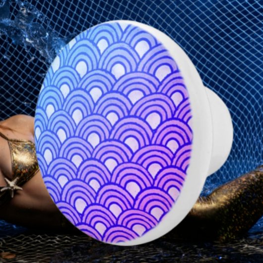 Cerulean Scales Gradient Ceramic Knop