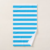 Cerulean Sky Blue & White Striped Bath Towel Set Bad Handdoek (Handdoek)