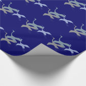 Cerulean verblijf: Blauwe kraan Cadeaupapier (Hoek)