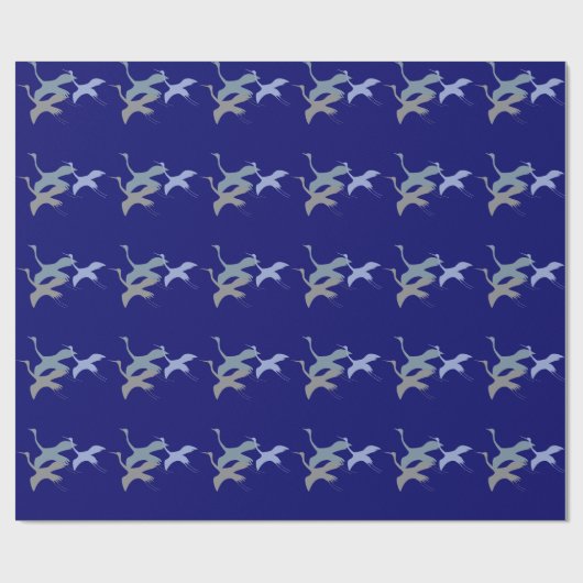 Cerulean verblijf: Blauwe kraan Cadeaupapier (Vlak)