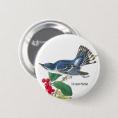 Cerulean Warbler door Audubon, Birder Mode Draag, Ronde Button 5,7 Cm (Voorkant /achterkant)