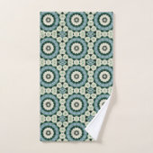 Ceruleanblauw en Jungle Green Tegelpatroon Bad Handdoek (Handdoek)