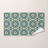 Ceruleanblauw en Jungle Green Tegelpatroon Bad Handdoek (Handdoek)