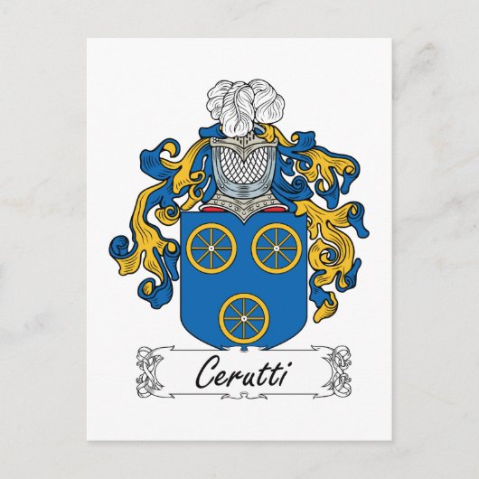 Cerutti Family Crest Briefkaart (Voorkant)