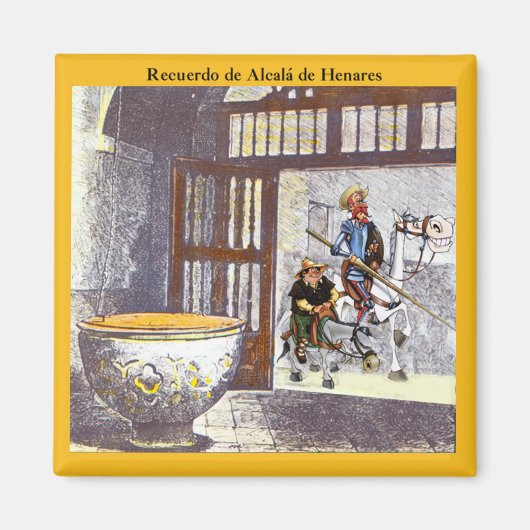 Cervantes dooplettertype in Alcalá de Henares Magneet (Voorkant)