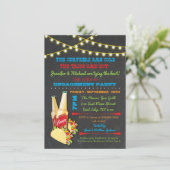Cervezas and tacos Engagement Party invitations Kaart (Staand voorkant)