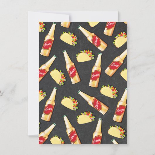 Cervezas and tacos Engagement Party invitations Kaart (Achterkant)
