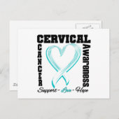 Cervicaal kankerbewustzijn geborsteld hartlint briefkaart (Voorkant / Achterkant)