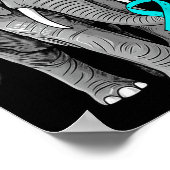 Cervical Cancer Awareness Elephant Ribbon Teal Men Poster (Hoek)