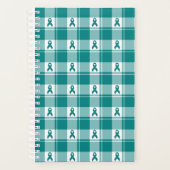 Cervical Cancer Awareness Plaid Planner, Teal Planner (Voorkant)