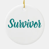 Cervical Cancer Awareness Plaid Teal Ribbon Keramisch Ornament (Achterkant)