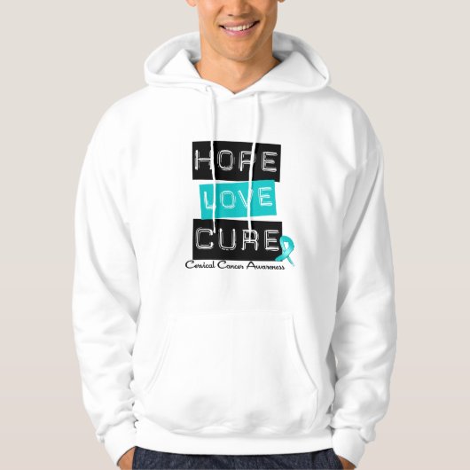 Cervical Cancer Hope Love Cure Hoodie (Voorkant)
