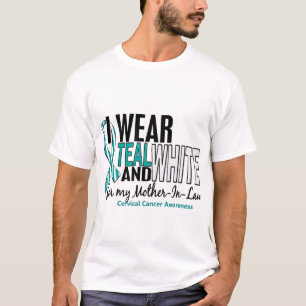 CERVICAL CANCER I Draag Blauwgroen White Moeder-in T-shirt