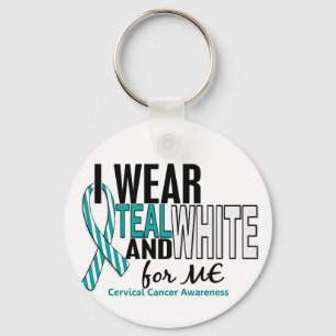 CERVICAL CANCER I Draag Blauwgroen & wit voor ME 1 Sleutelhanger