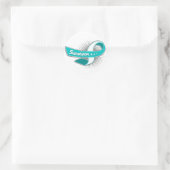 Cervical Cancer Survivor Ribbon Ronde Sticker (Tas)