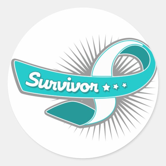 Cervical Cancer Survivor Ribbon Ronde Sticker (Voorkant)