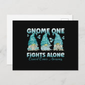 Cervical Cancer Teal Ribbon Gnome Briefkaart (Voorkant / Achterkant)