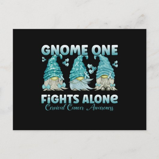 Cervical Cancer Teal Ribbon Gnome Briefkaart (Voorkant)