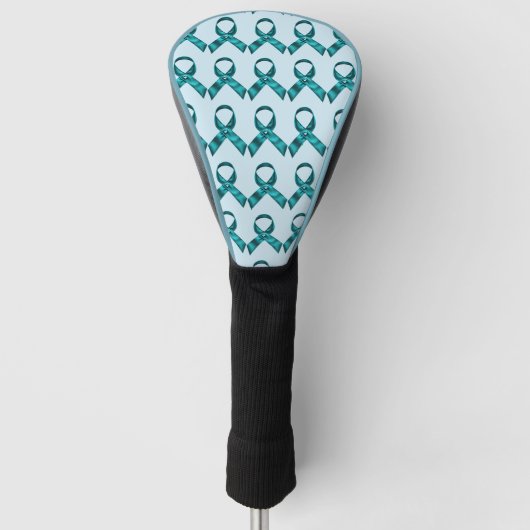 Cervical cancer teal ribbon golf club ovarian  golfheadcover (Voorkant)