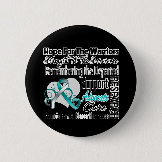 Cervicale Cancer Hope verdeelt collage Ronde Button 5,7 Cm (Voorkant)