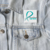 Cervicale kanker Awareness Grunge Ribbon Vierkante Button 5,1 Cm (In situ)