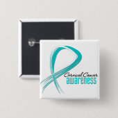 Cervicale kanker Awareness Grunge Ribbon Vierkante Button 5,1 Cm (Voorkant /achterkant)