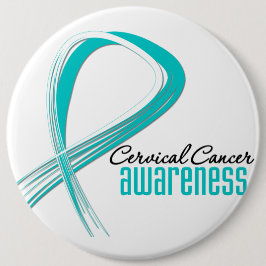 Cervicale kanker Awareness Grunge Ribbon Vierkante Button 5,1 Cm