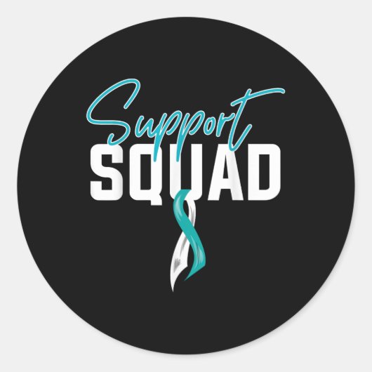 Cervicale Kanker Bewustzijn Support Squad Ronde Sticker (Voorkant)