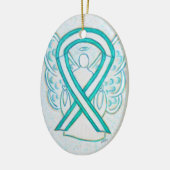 Cervicale Kanker Bewustzijnslint Engel Ornament (Links)