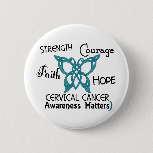 Cervicale kanker Celtic Butterfly 3 Ronde Button 5,7 Cm (Voorkant)